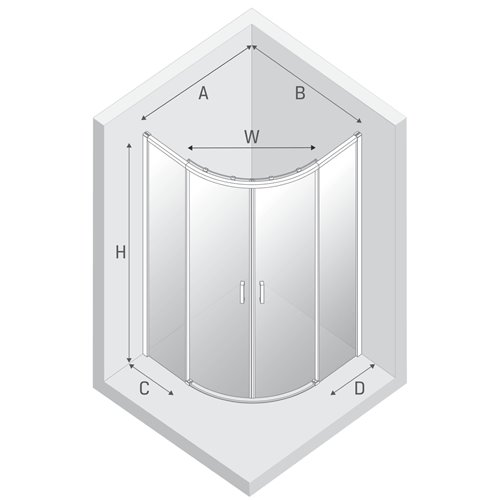 Kabina prysznicowa półokrągła 80x80 złota K-3558 Prime New Trendy Gold