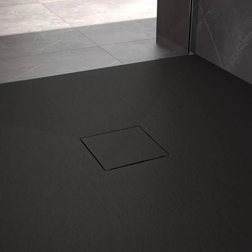 Brodzik prostokątny czarny struktura kamienia smc 120x80 Magnum Black Rea
