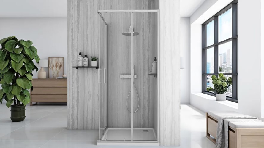 Stal szczotkowana kabina prysznicowa prostokątna 100x80 City Rea