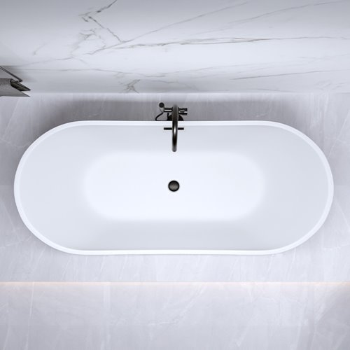 Wanna wolnostojąca czarno biała czarny przelew oraz korek 160 cm Rica Hydrosan