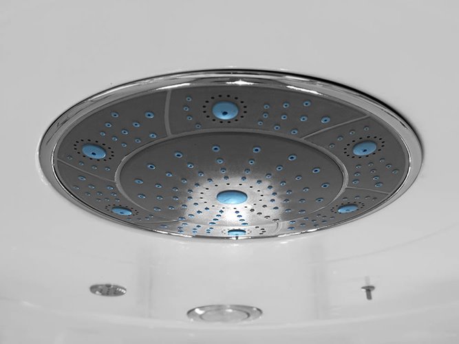 Biała duża kabino wanna spa z hydromasażem i sauną parową 135x135 cm MO-08135BS