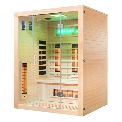 Sauna na podczerwień trzyosobowa panele sól himalajska 150X120X190CM MO-EA3R Infrared Mazur