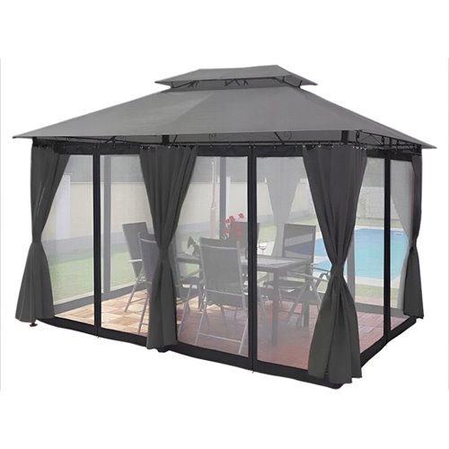 Pawilon ogrodowy KING 400x300 cm z moskitierą szary