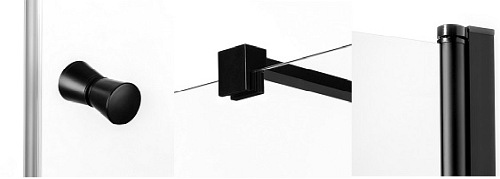 Czarna kabina prysznicowa 90x90 lewa Superia Black New Trendy K-0596