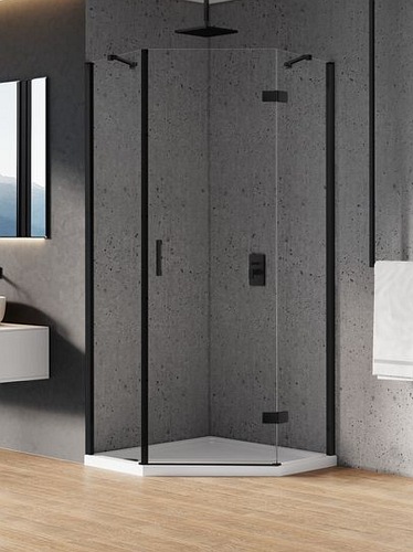 Kabina pięciokątna 80x80 prawa K-0666 New Azura Black New Trendy