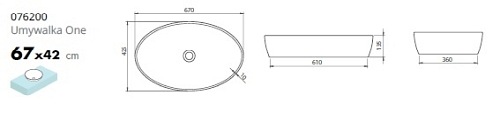 Umywalka One B/O 67 cm Cerastyle