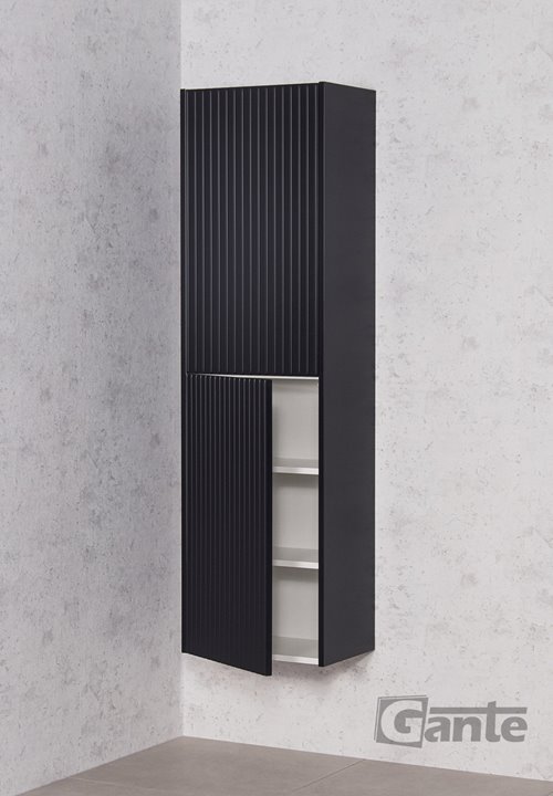 Słupek łazienkowy frezowany wiszący wysoki 155x45 Mirage kolor czarny mat