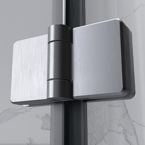 Stal szczotkowana kabina prysznicowa kwadratowa drzwi składane 90x90 KZ08C