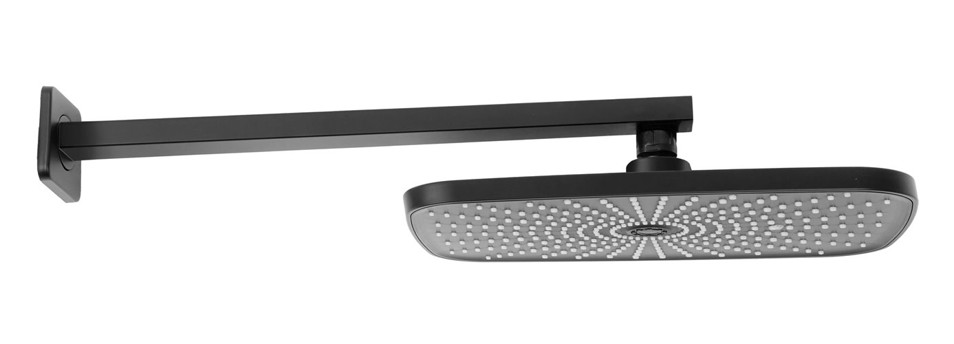 Czarny zestaw prysznicowy podtynkowy Moby Rea