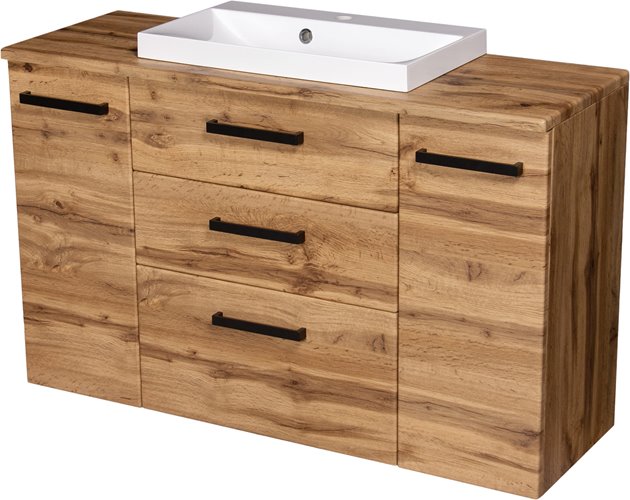 Szafka wisząca z umywalką nablatową 120 cm kolor dąb naturalny 39/3 seria Fokus Loft Gante