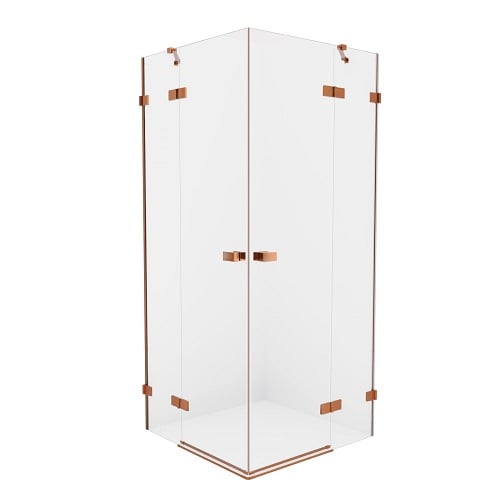 Miedziana kabina prysznicowa podwójne drzwi uchylne 120x80 EXK-3685 Avexa New Trendy Copper Brushed