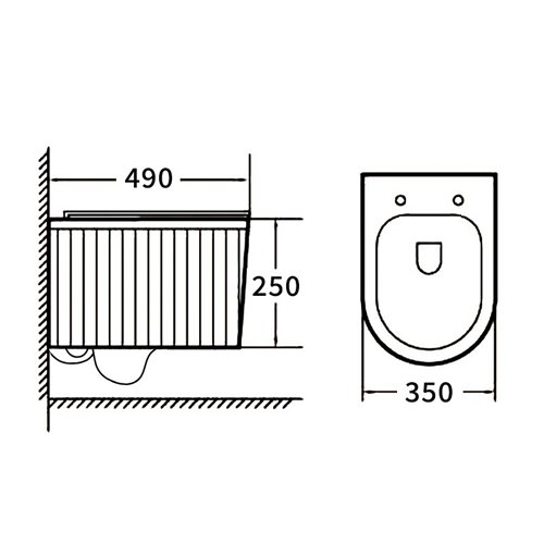 Zestaw podtynkowy stelaż GEBERIT DUOFIX + miska LUMA-BL-RIM-03 + przycisk DELTA 50 czarny mat
