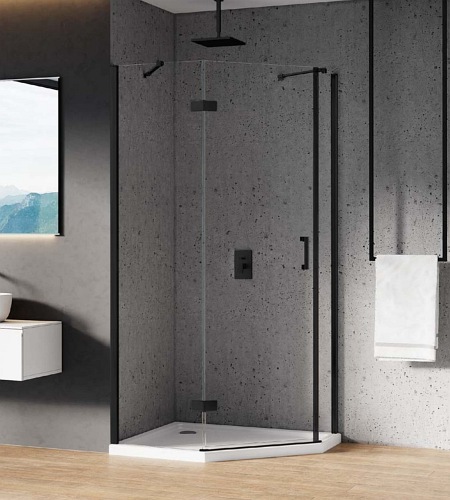 Kabina pięciokątna 100x80 K-0674 New Azura Black New Trendy