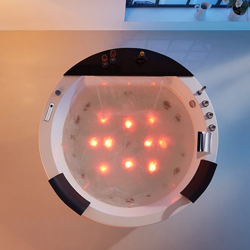 Wanna z hydromasażem okrągła do zabudowy + obudowa 170x170 cm Della 916