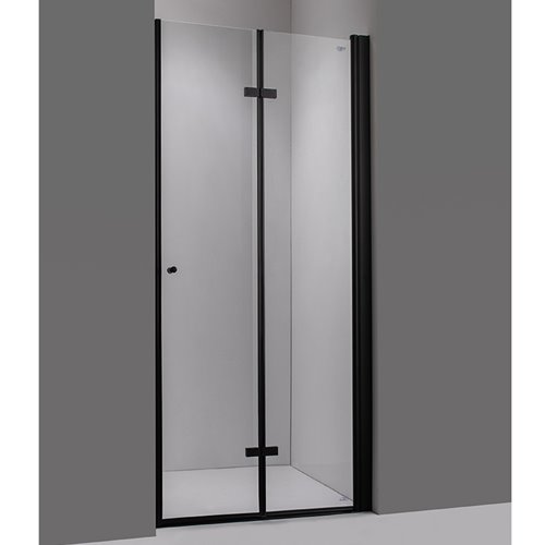 Drzwi prysznicowe łamane do wnęki 80 cm czarny profil SH01A