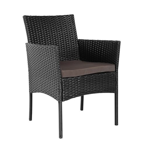 Zestaw mebli ogrodowych z technorattanu stół, sofa, krzesła dla 4 osób Rita czarny