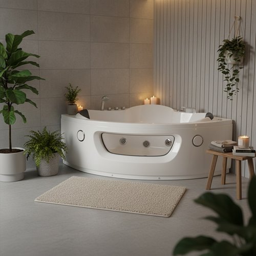 Wanna z hydromasażem narożna 140x140 Flores 601