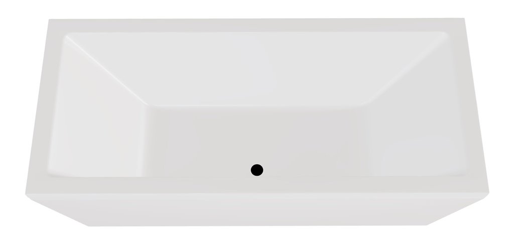 Wanna wolnostojąca prostokątna syfon czarny Vera 180 Besco