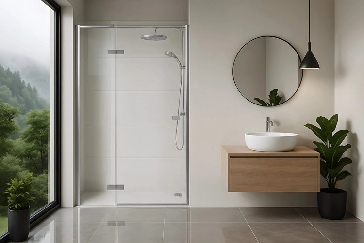 Drzwi prysznicowe uchylne 80 cm Rea Atlas chrom lewe