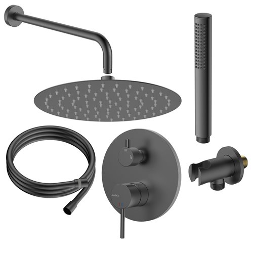 Zestaw prysznicowy podtynkowy gun metal Ultimate ANUL121421 Avapax