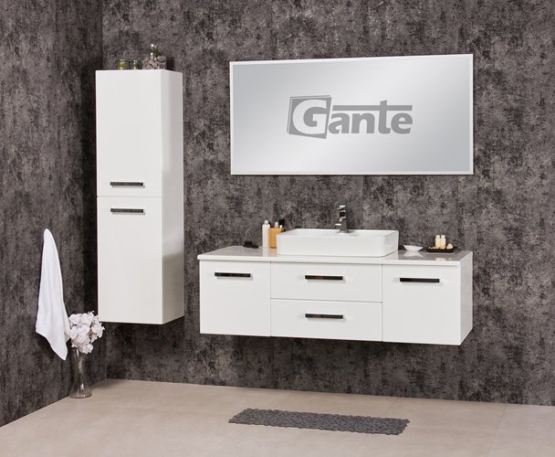 Biała szafka wisząca z umywalką140 cm seria Fokus B