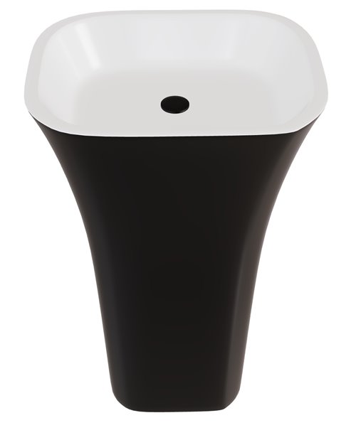 Umywalka wolnostojąca z konglomeratu czarno-biały połysk Assos B&W Besco UMD-A-WOBW