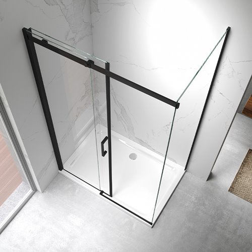 Czarna kabina prysznicowa prostokątna 100x80 szkło 8 mm ZES-KZ22A-BL-100X80