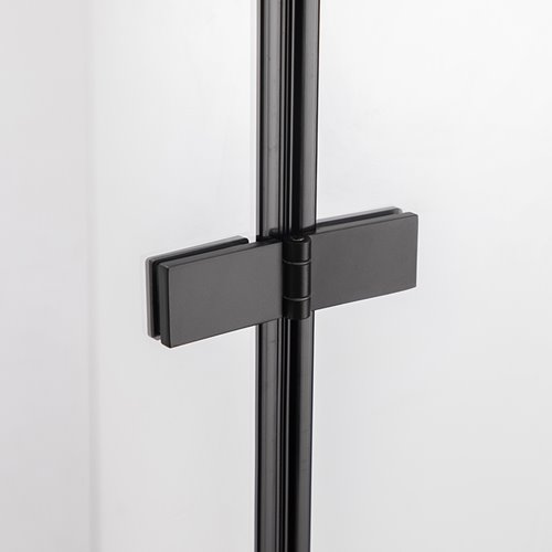 Drzwi prysznicowe łamane do wnęki 80 cm czarny profil SH01A
