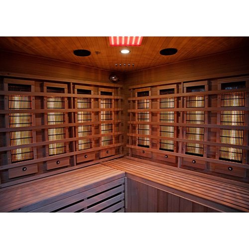 Sauna na podczerwień 6-osobowa 180x180 cm grzejniki kwarcowe i karbonowe Alta7 Infrared