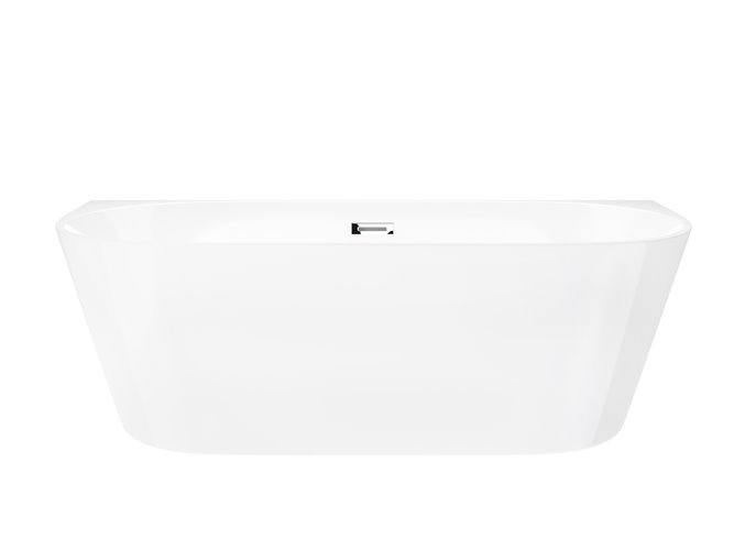 Wanna akrylowa, przyścienna wolnostojąca Mono Corsan 160 cm korek klik-klak chrom
