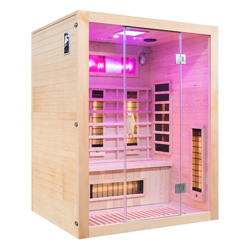 Sauna na podczerwień trzyosobowa panele sól himalajska 150X120X190CM MO-EA3R Infrared Mazur