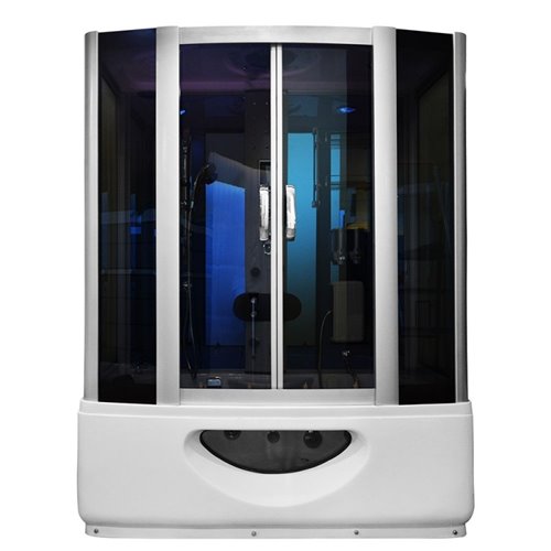Prostokątna kabino wanna z hydromasażem + sauna 145x85 cm MO-09944AS