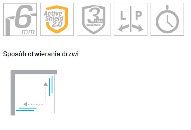 Kabina prysznicowa prostokątna 80x100 K-0491 New Praktic New Trendy