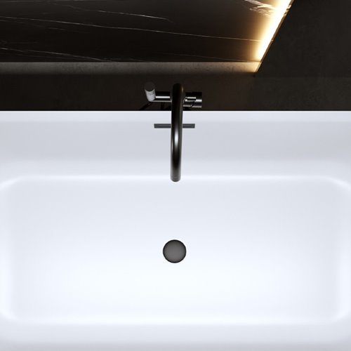 Wanna wolnostojąca czarny przelew oraz korek prostokątna 150 cm Viana Hydrosan