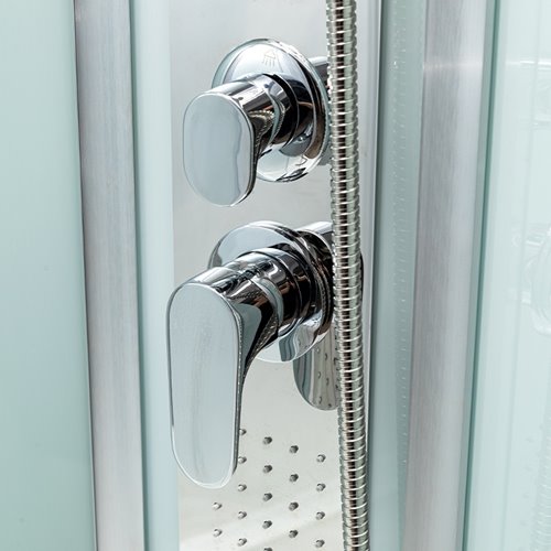 Kabina prysznicowa półokrągła zabudowana profil stal szczotkowana 80x80 Puerto zdjęcie 18