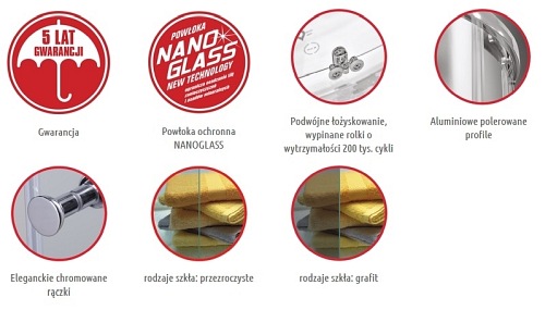 Kabina prysznicowa półokrągła 80x80 FF0408 Bari Atrium