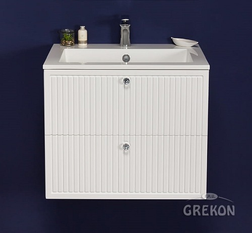 Szafka łazienkowa wisząca z umywalką biały mat 60 cm Argento Gante