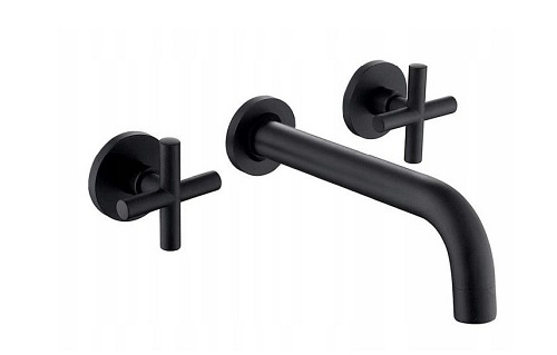 Bateria podtynkowa umywalkowa czarna Exit Black Rea