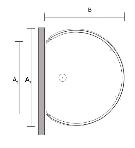 Kabina przyścienna szkło chinchila 100x80 BK501XC+