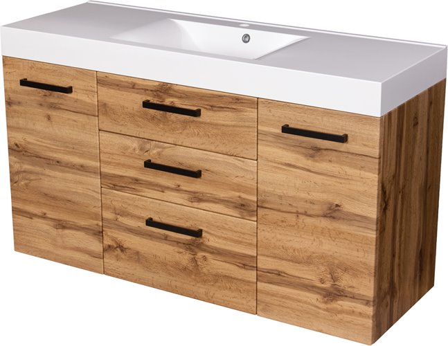 Szafka wisząca z umywalką 140 cm kolor dąb naturalny 50/3 NELA seria Fokus Loft Gante