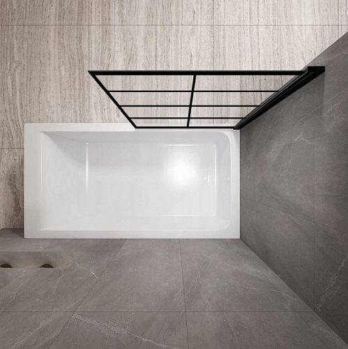 Czarny parawan nawannowy szprosy 70 cm Lagos-1 Fix Rea