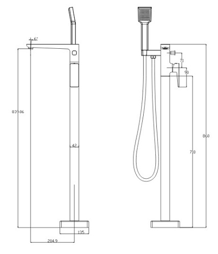 Bateria wannowa wolnostojąca Parma PM7433 CRB Omnires