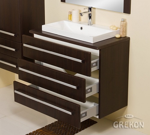 Szafka z umywalką 80/39/3 FKS seria Fokus Wenge Mat