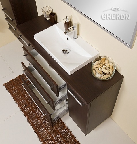 Szafka z umywalką 120/39/C3 FKS seria Fokus Wenge Mat