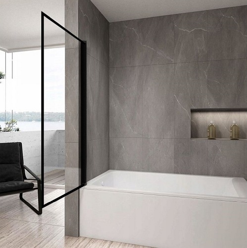 Czarny parawan nawannowy ruchomy 80 cm Lagos Rea