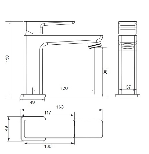 Bateria umywalkowa niska Parma PM7410 BL Omnires