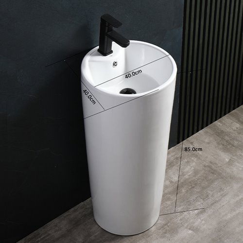 Umywalka wolnostojąca ceramiczna owalna biała 85x40 cm LINO-WH-400