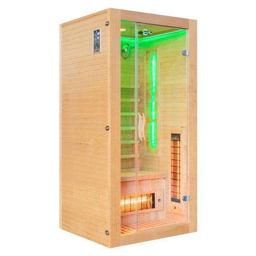 Sauna na podczerwień jednoosobowa + kamienie solne 90X90X190CM MO-EA1RS Infrared Mazur