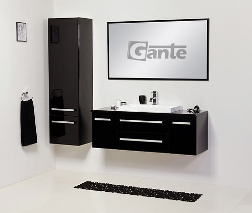 Lustro łazienkowe prostokątne 120x65 cm czarna rama