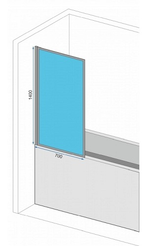 Czarny parawan nawannowy 70 cm Lagos Fix Rea